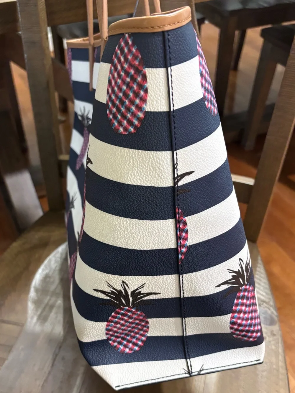 Tory Burch Kerrington Striped Pineapple Tote